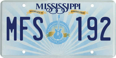MS license plate MFS192