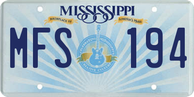 MS license plate MFS194