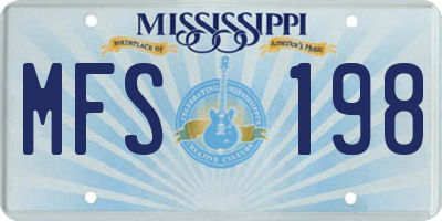 MS license plate MFS198
