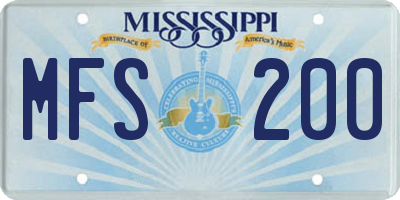 MS license plate MFS200