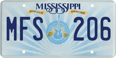 MS license plate MFS206
