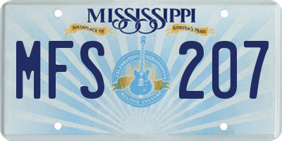 MS license plate MFS207