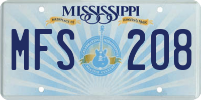 MS license plate MFS208