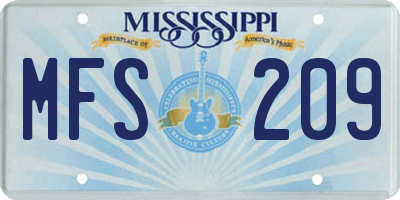 MS license plate MFS209