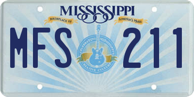 MS license plate MFS211