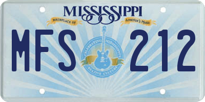 MS license plate MFS212