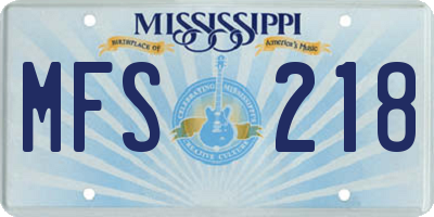 MS license plate MFS218