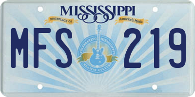 MS license plate MFS219