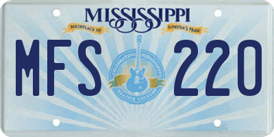 MS license plate MFS220