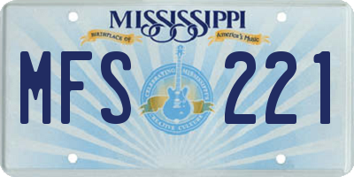 MS license plate MFS221