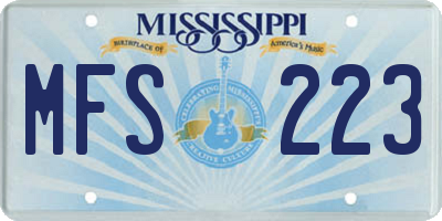 MS license plate MFS223