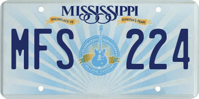 MS license plate MFS224
