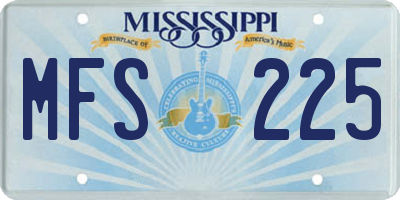 MS license plate MFS225