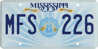 MS license plate MFS226