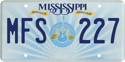MS license plate MFS227