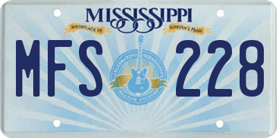 MS license plate MFS228