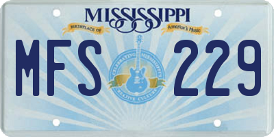 MS license plate MFS229