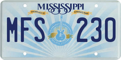 MS license plate MFS230
