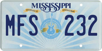 MS license plate MFS232
