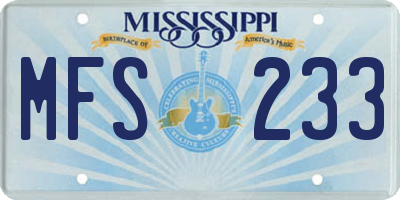 MS license plate MFS233