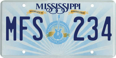 MS license plate MFS234