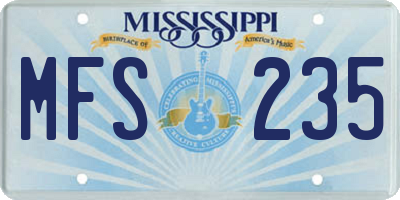 MS license plate MFS235
