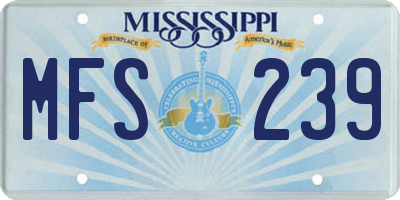 MS license plate MFS239