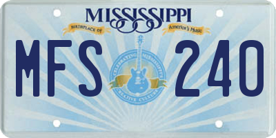 MS license plate MFS240