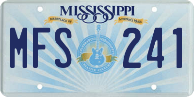 MS license plate MFS241