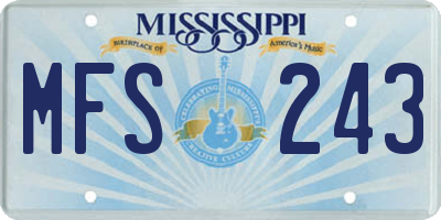 MS license plate MFS243