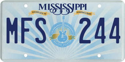 MS license plate MFS244