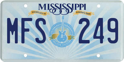 MS license plate MFS249
