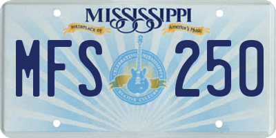 MS license plate MFS250