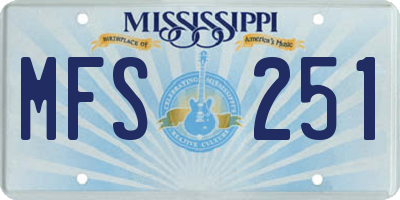 MS license plate MFS251