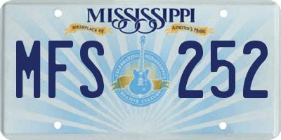 MS license plate MFS252