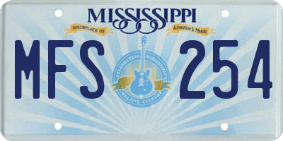 MS license plate MFS254