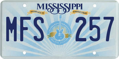 MS license plate MFS257