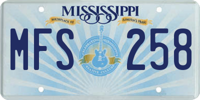 MS license plate MFS258