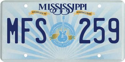 MS license plate MFS259