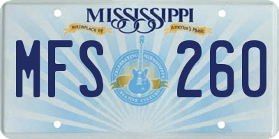 MS license plate MFS260