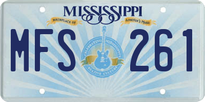 MS license plate MFS261