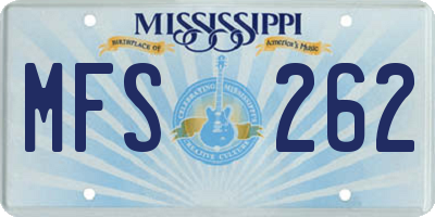 MS license plate MFS262