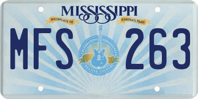 MS license plate MFS263