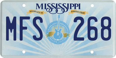 MS license plate MFS268