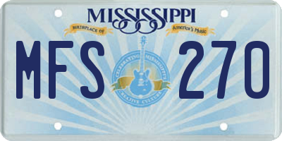 MS license plate MFS270