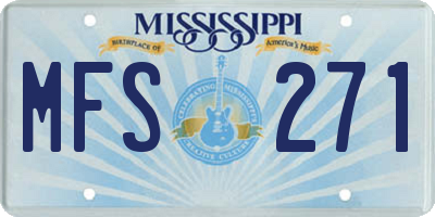 MS license plate MFS271