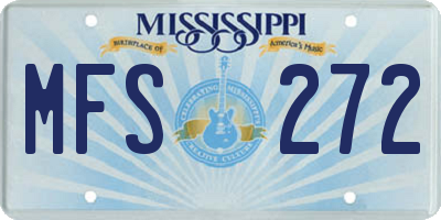 MS license plate MFS272