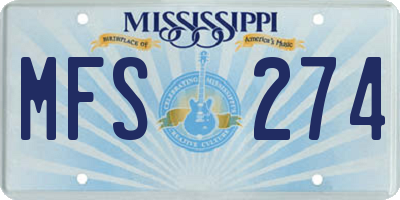 MS license plate MFS274