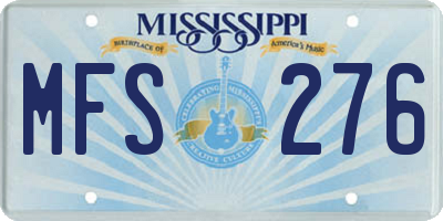 MS license plate MFS276