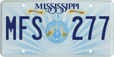 MS license plate MFS277